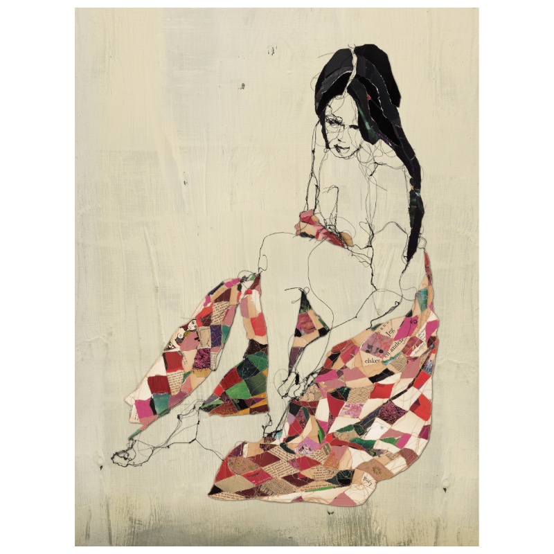 Madstitch - Melancholic Woman In Red Blanket - 30*40 cm