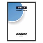 Accent - Sort Aluminium skifteramme - A4