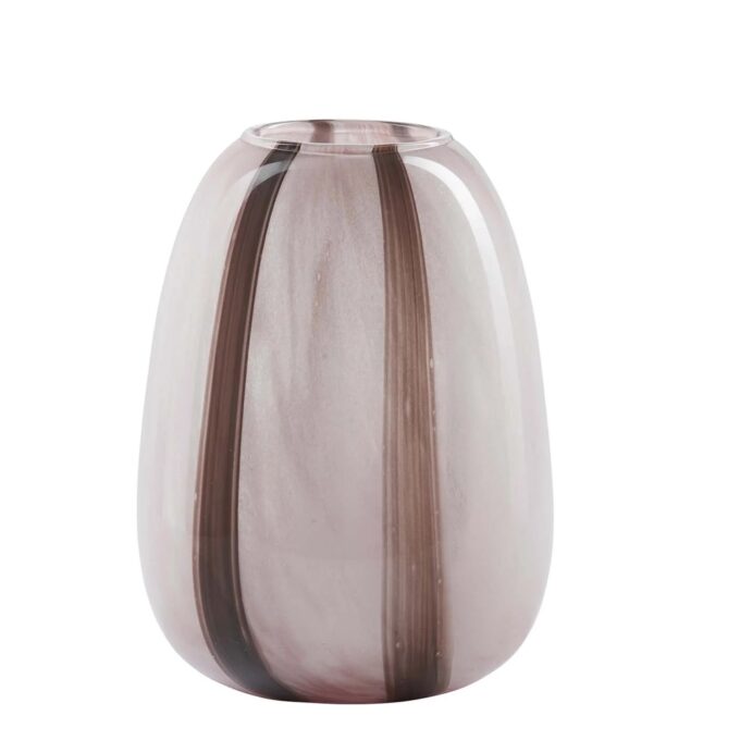 Glas Vase - Rosa/Brun