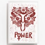 Lisa Grue - Power - Floral Edition - Mørk Rød/Hvid