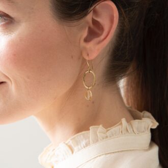 Øreringe - Citrine - Forgyldt