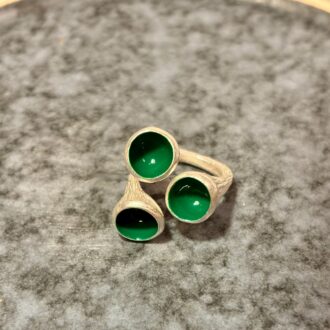 Ring - Eyelash - Græsgrøn/Sølvfarvet