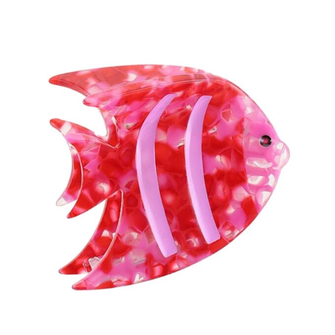 Fisk Hårklemme - Rød/Pink