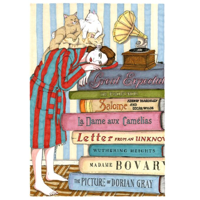 Plakat - Books and Cats