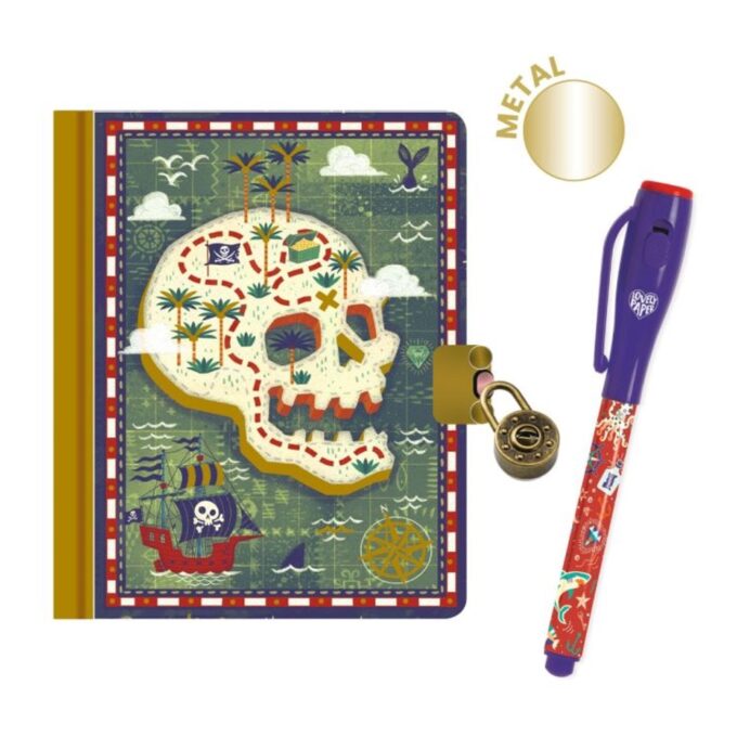 Djeco - Lovely Paper Steve's Dagbog m/lås Og Magisk Pen