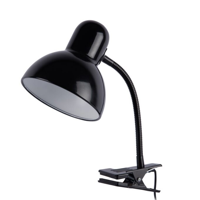 Sort Klemme-lampe Med Fleksibel Arm