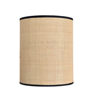 Lampeskærm I Raphia Med Sort Kant