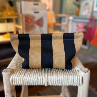 Kosmetiktaske - SORT – BEIGE STRIBET