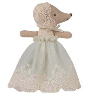 Maileg - Baby Mouse In Gown - Mint