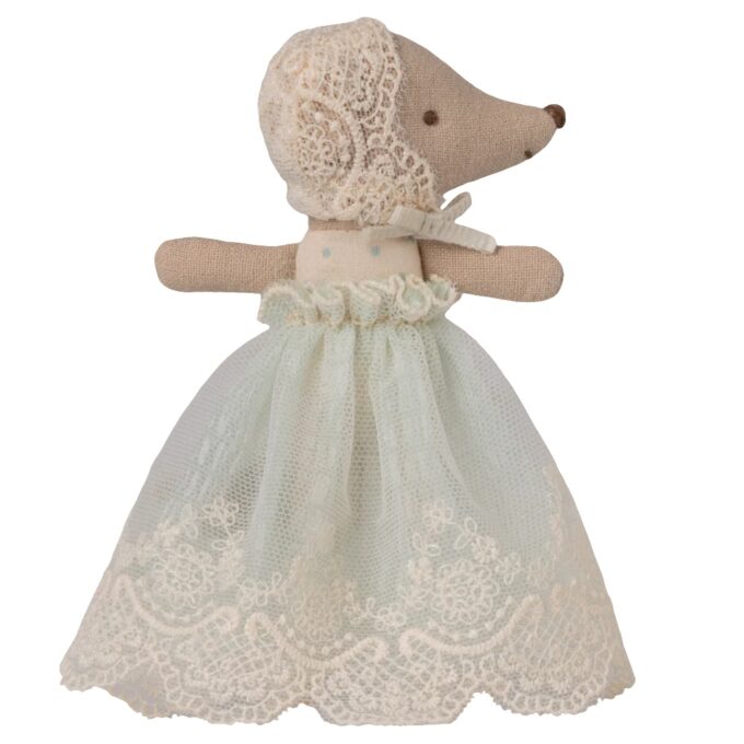 Maileg - Baby Mouse In Gown - Mint