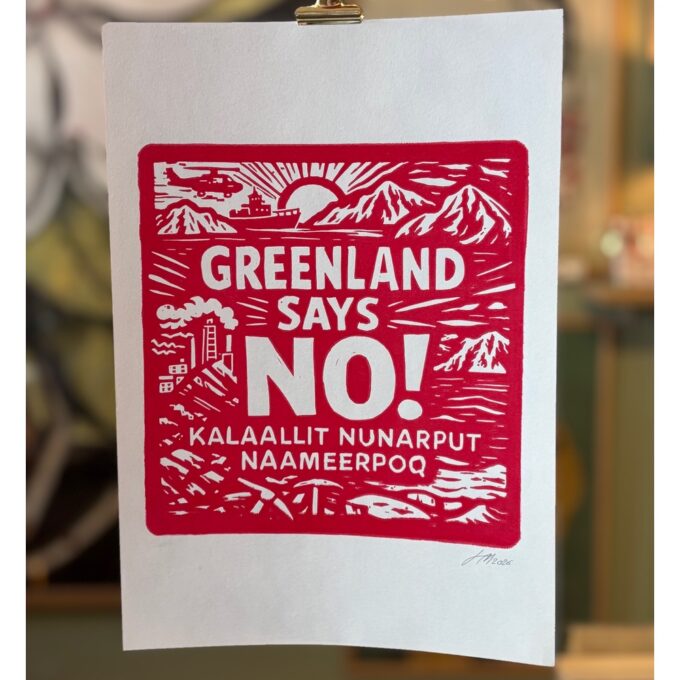 Linoleumstryk - Greenland Says No!