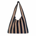 Taske - Sort/Beige Stribet