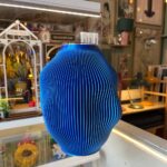 3D Vase - Lille - Blå/Sølv