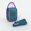 højtaler Karaoke-Højttaler Med Lys Og 2 Mikrofoner - Navy Blue